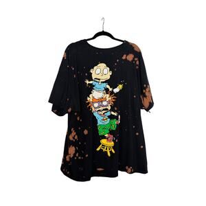 Rugrats Bleach Tie-Dye Graphic T-Shirt Nickelodeon 3X Vintage Style Unisex